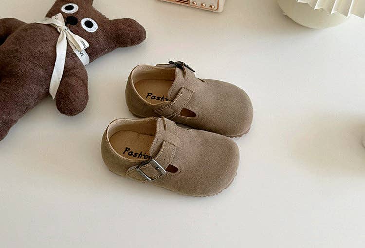 Fall Suede Buckle Kids Shoes Slip-On Loafers