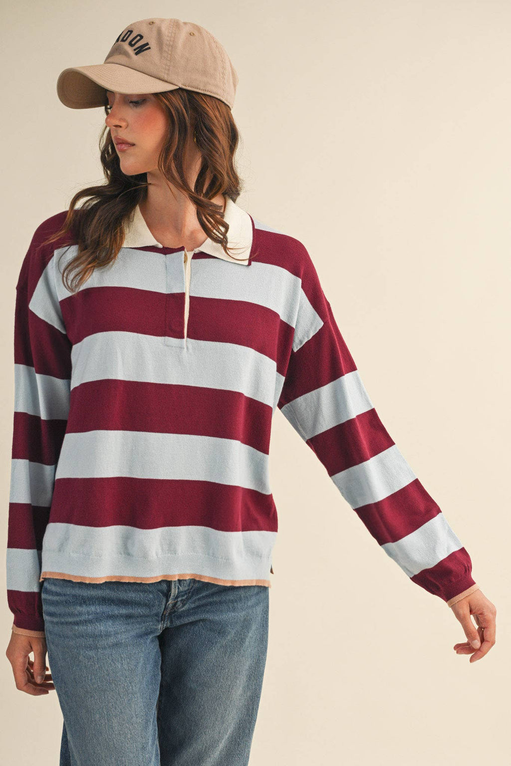 STRIPED RUGBY SWEATER