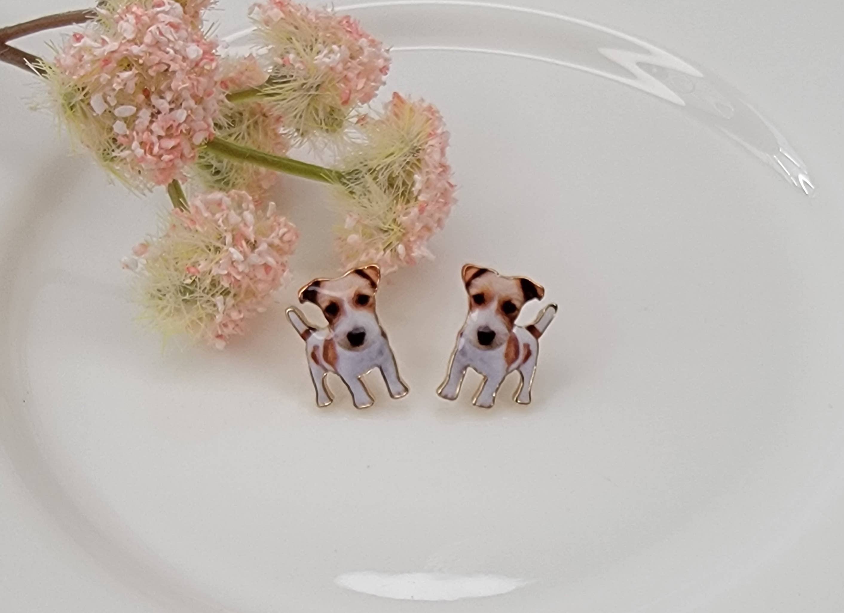 JACK RUSSELL TERRIER POST EARRINGS.