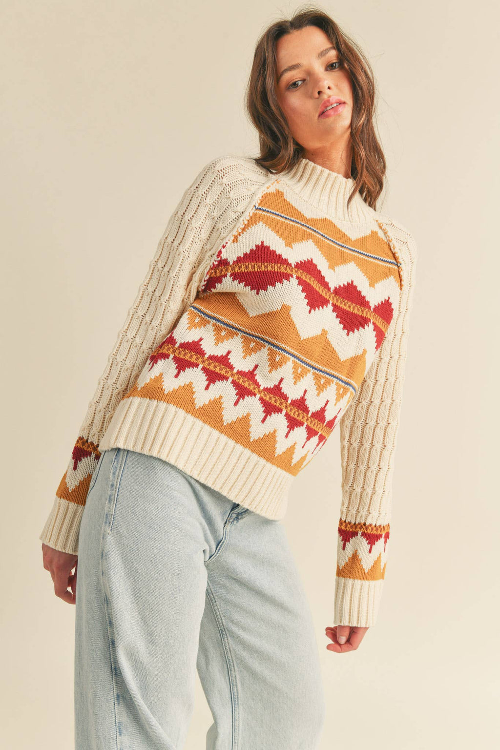 FAIR ISLE TURTLENECK SWEATER