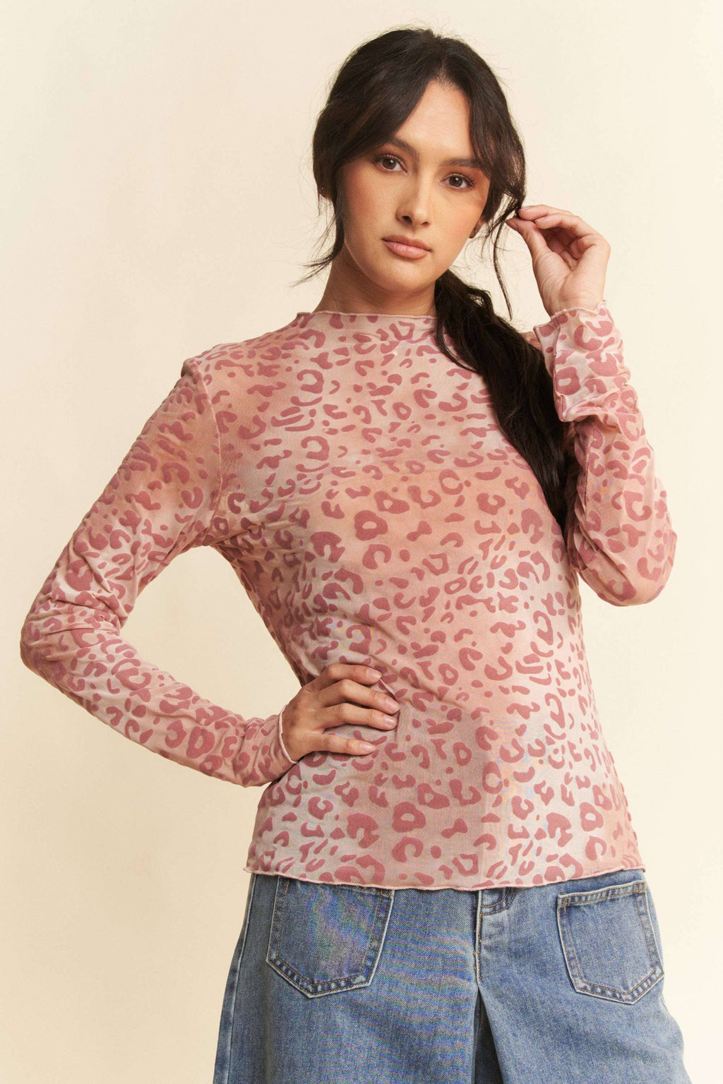 PLUS LEOPARD PRINT TEXTURED LAYERING TOP