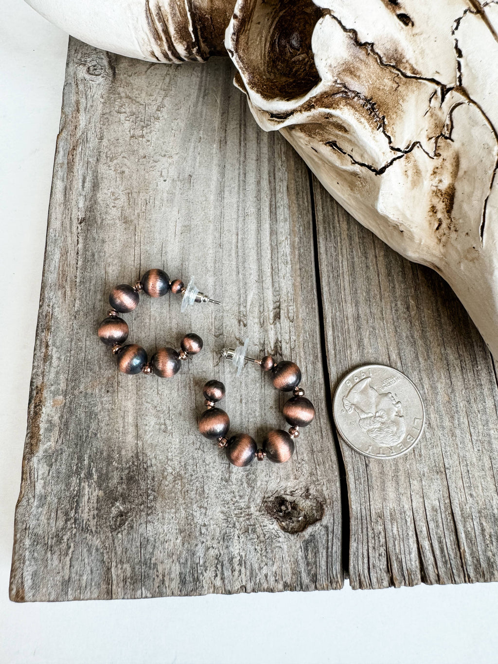1” Mini Navajo Pearl Hoops Earrings