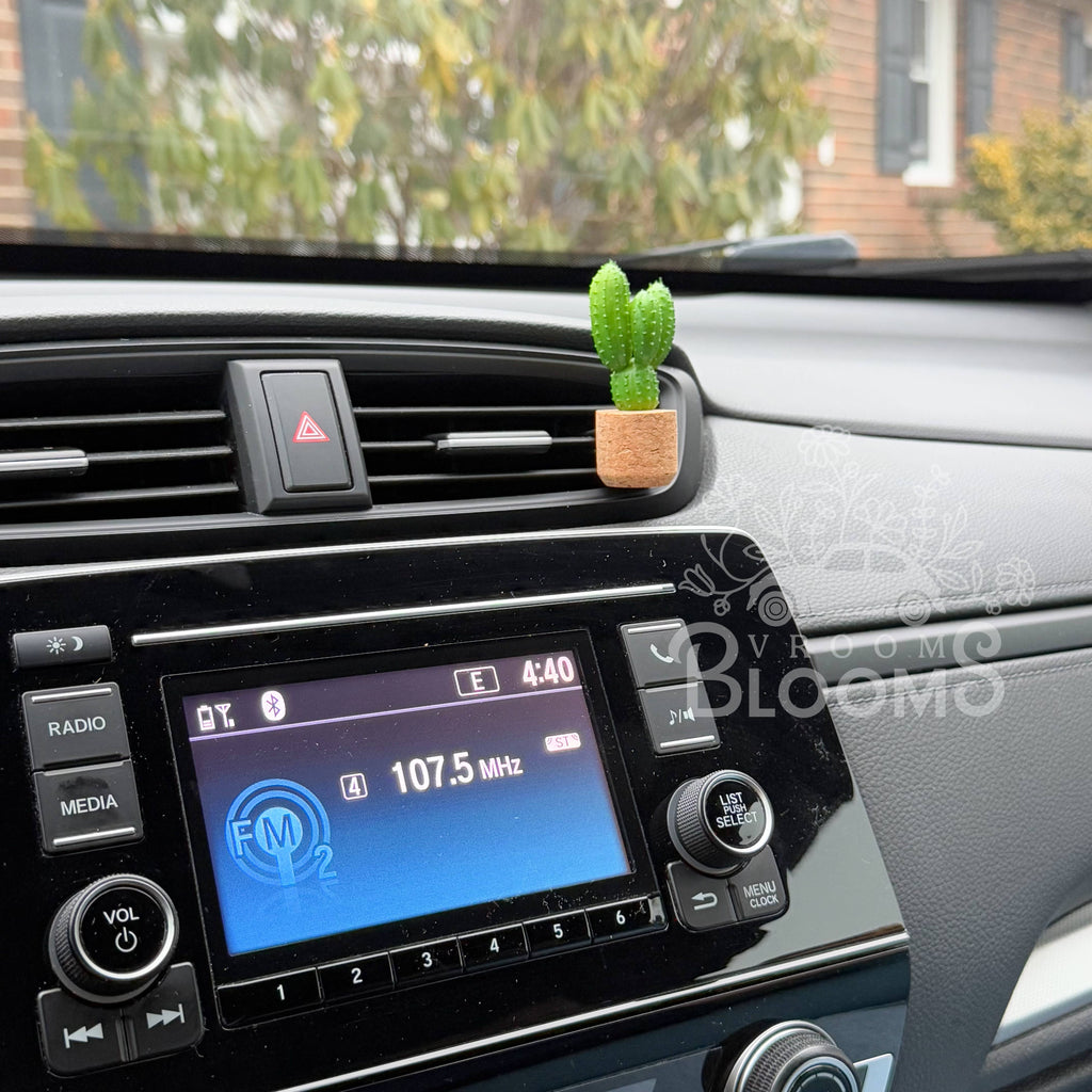 Mini Cactus Plant Vent Clip Car Air Freshener (Reusable)