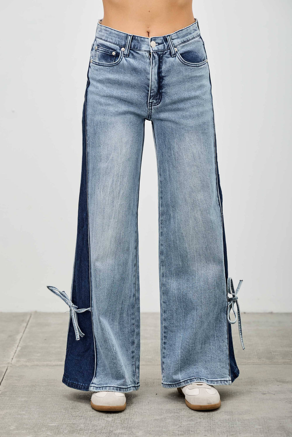 P8124ML-HIGH RISE CONTRAST WIDE LEG WITH RIBBON TIE (Copy)