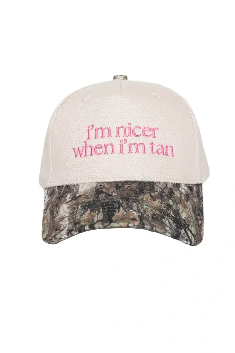 I'm Nicer When I'm Tan Two-Toned Vintage Hats Grad Gift Idea