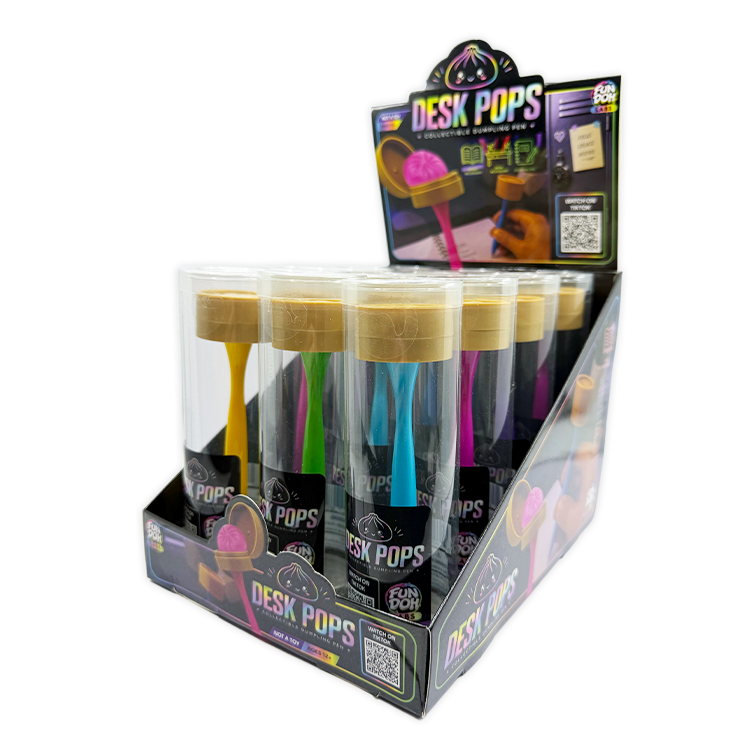 Fun Doh Squishy Dumpling Pen Desk Pop Variety - 12/Display