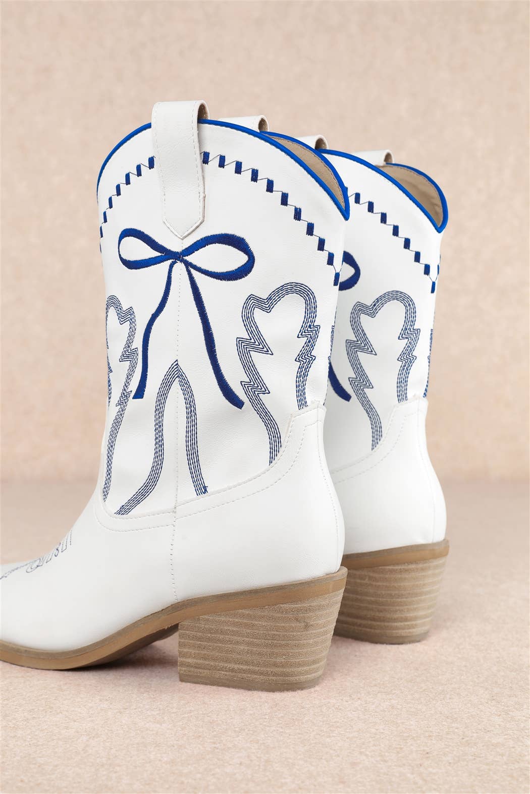 ZETA RIBBON EMBROIDERY WESTERN ANKLE BOOTS