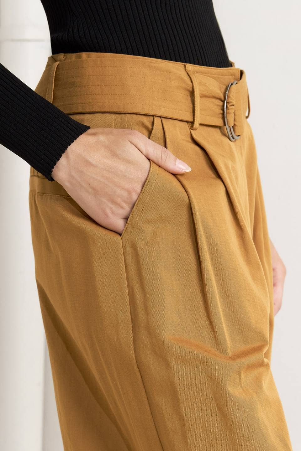 A solid woven pant - FP1343 CAMEL