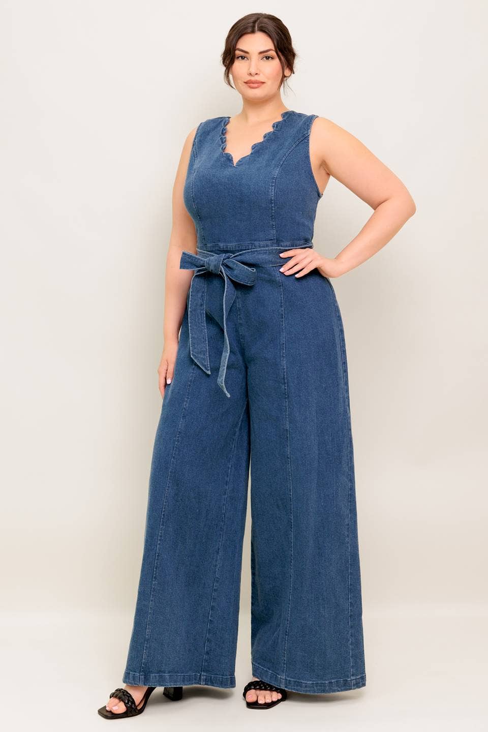 A washed denim jumpsuit - IP8897-P