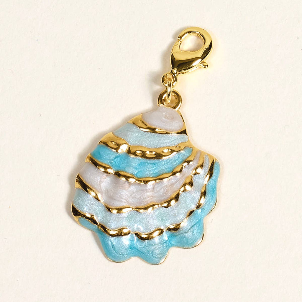 Jewelry Charm Gold–Blue Shell Beauty