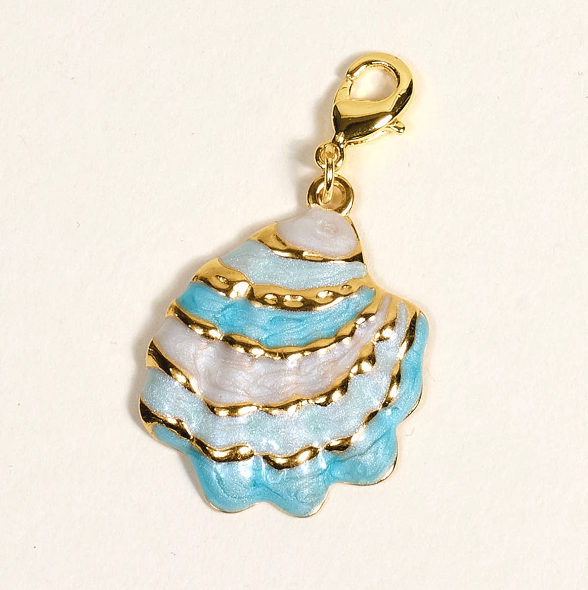 Jewelry Charm Gold–Blue Shell Beauty