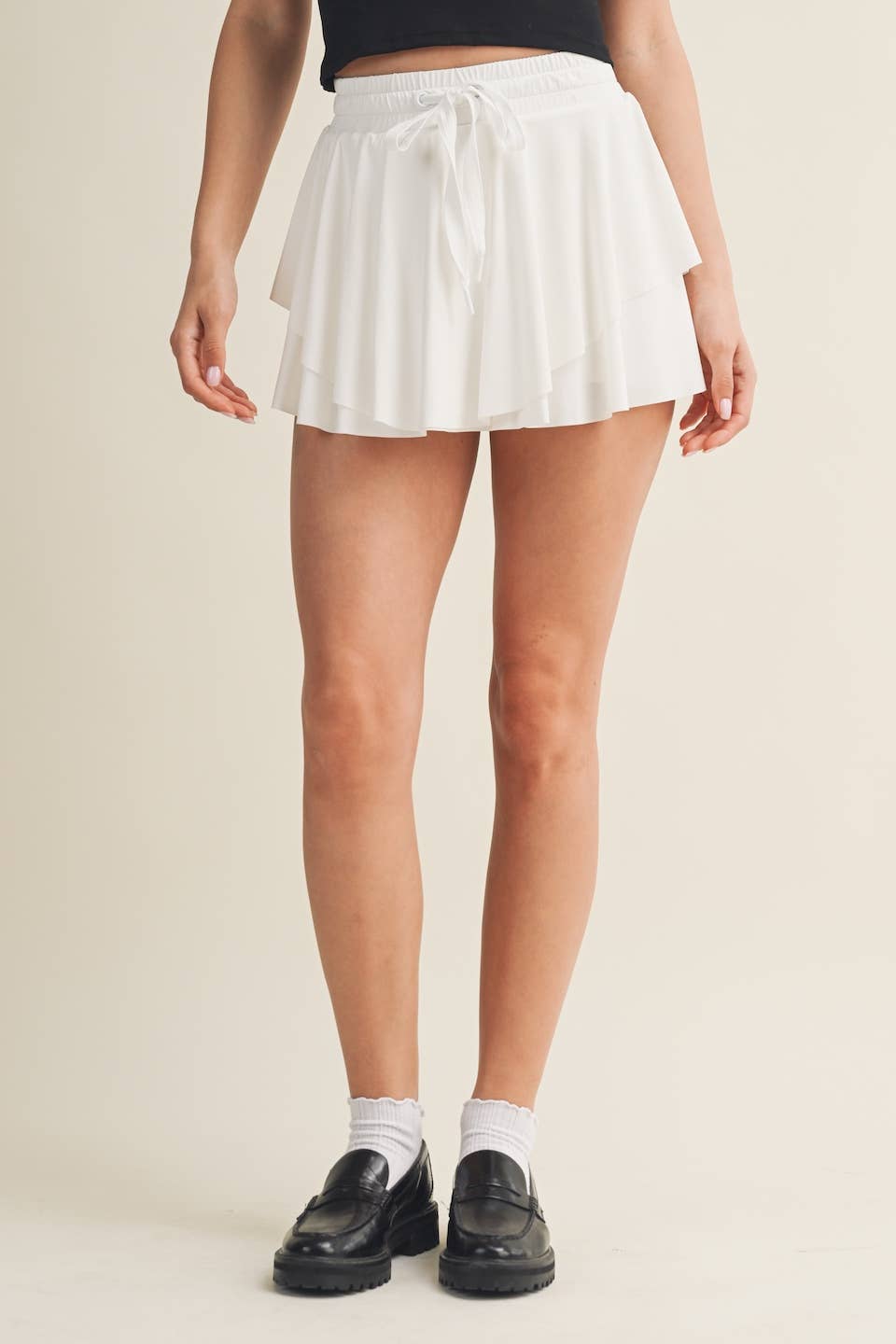 Flowy Mini Skort with Drawstring