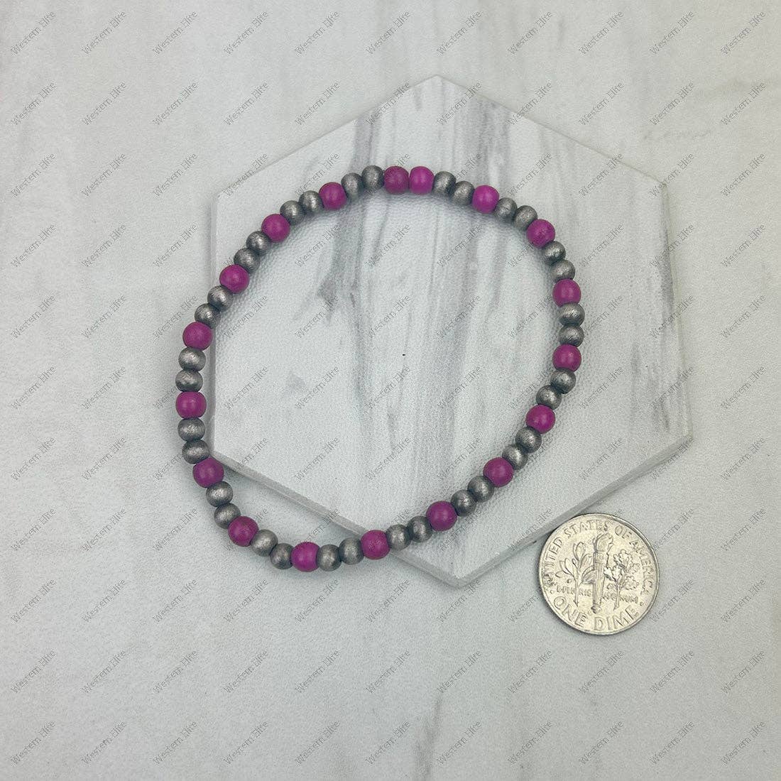 Silver Navajo pearl with light pink turquoise stone beads Bracelet