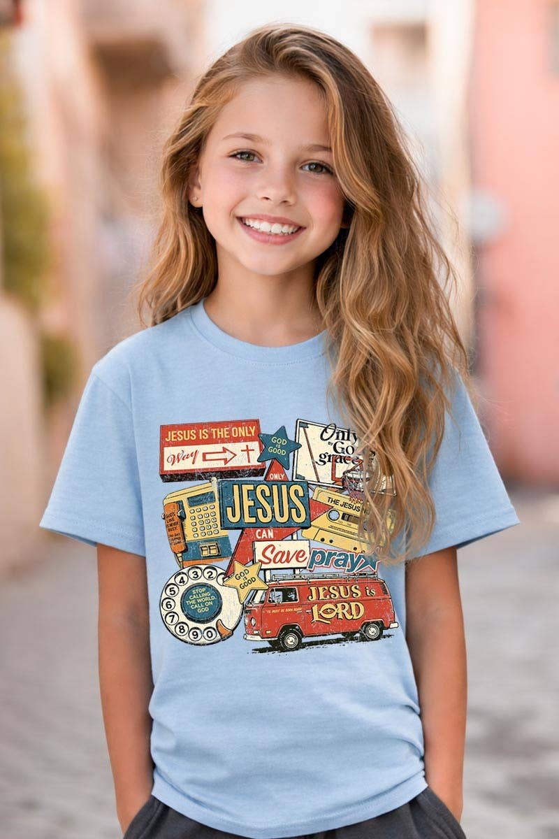 Jesus Save Collage Kids Graphic Heavy Cotton Tee