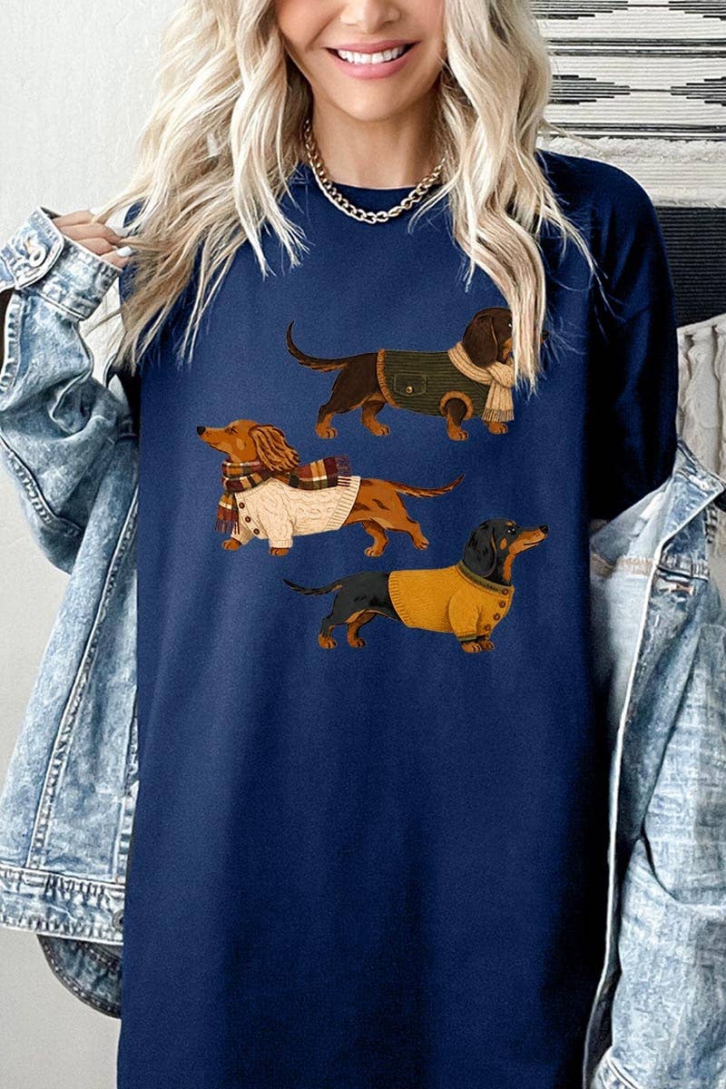 Dachshund Trio Graphic Heavy Cotton Tee