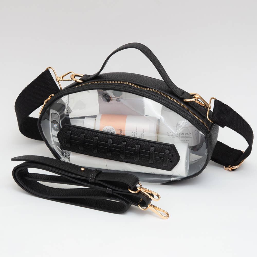 Football Shaped Transparent Crossbody Bag