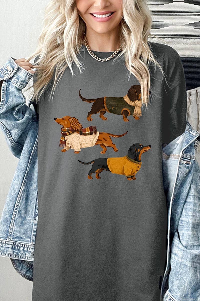 Dachshund Trio Graphic Heavy Cotton Tee