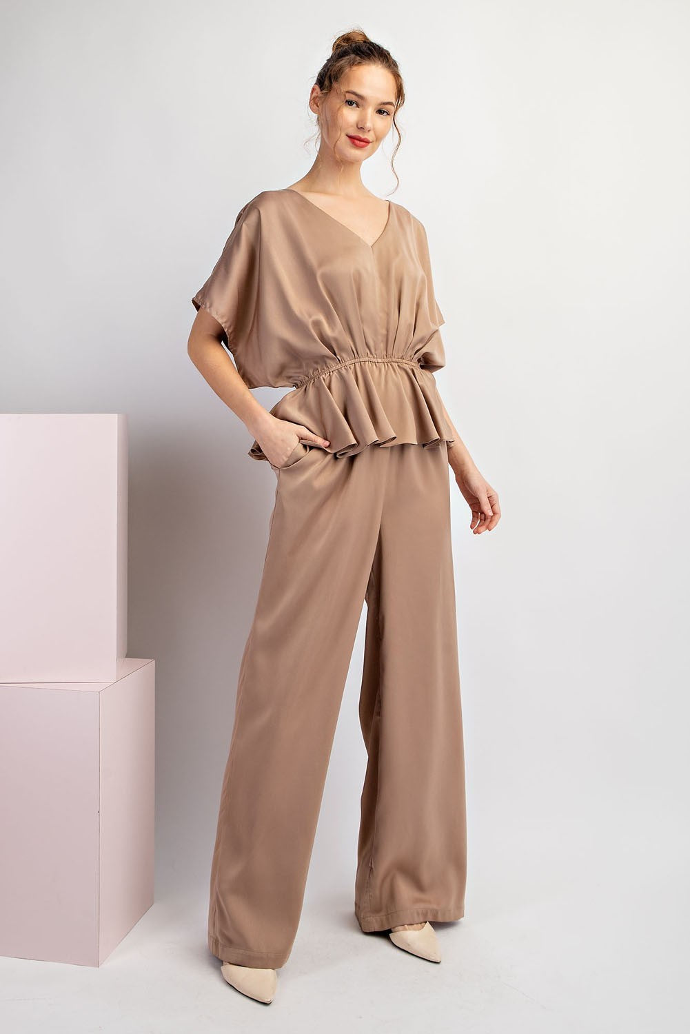 V NECK JUMPSUIT