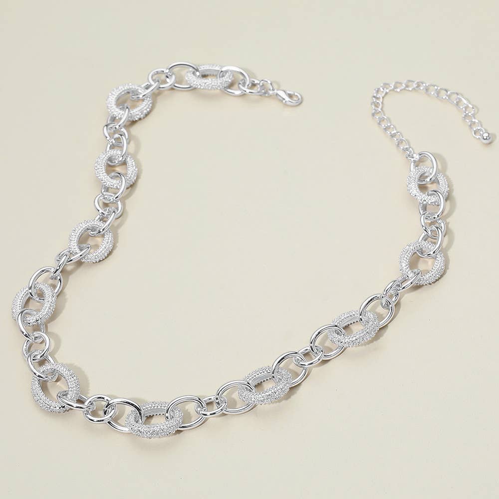 Chunky Textured Link Chain Necklace
