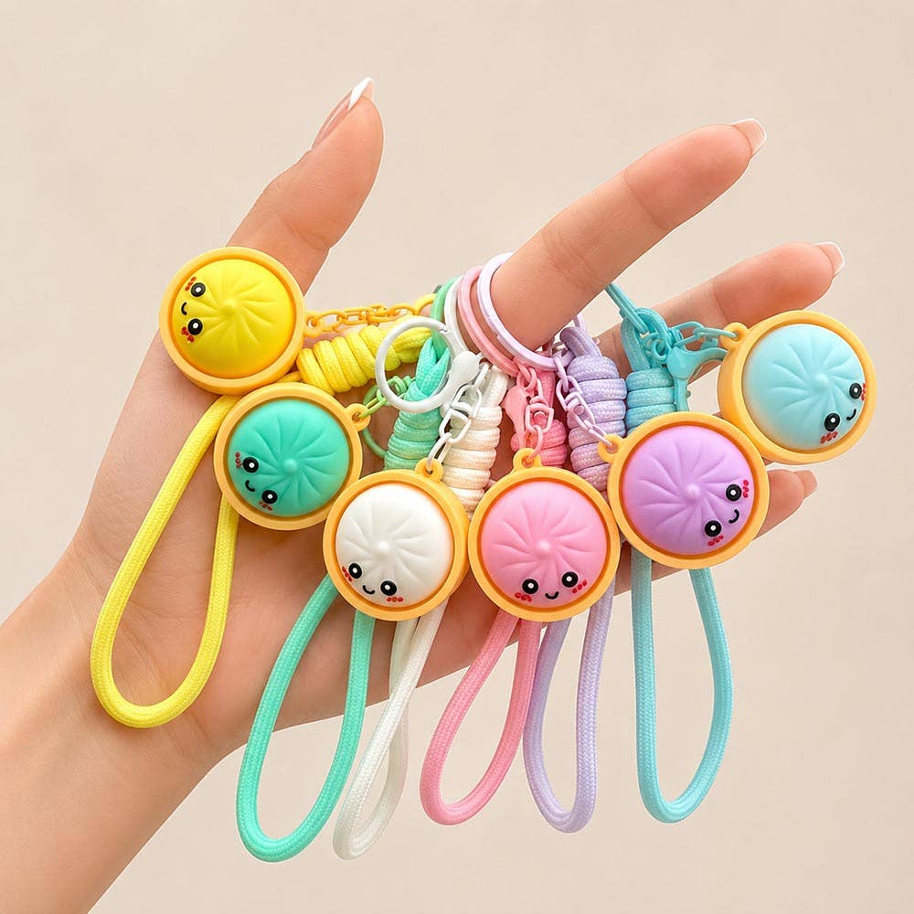 12PCS - Cute Bao Bun Dumpling Bag Charm Keychains