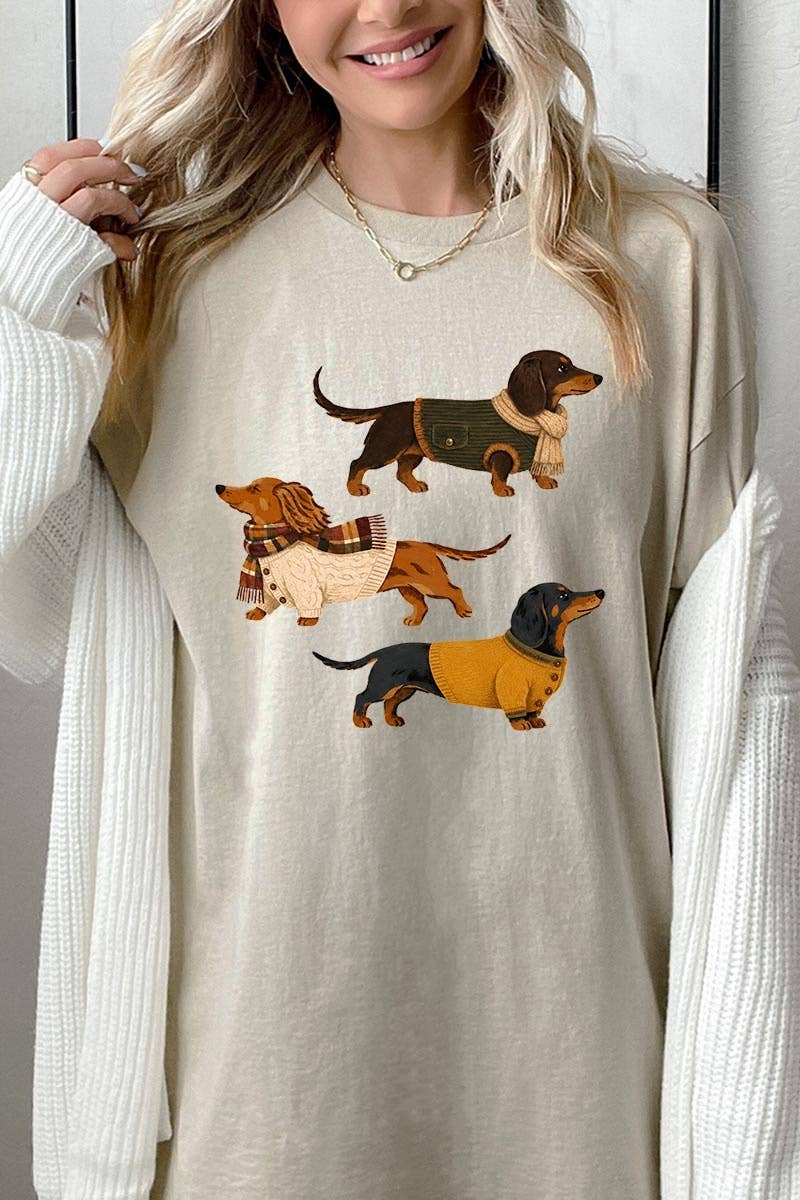 Dachshund Trio Graphic Heavy Cotton Tee