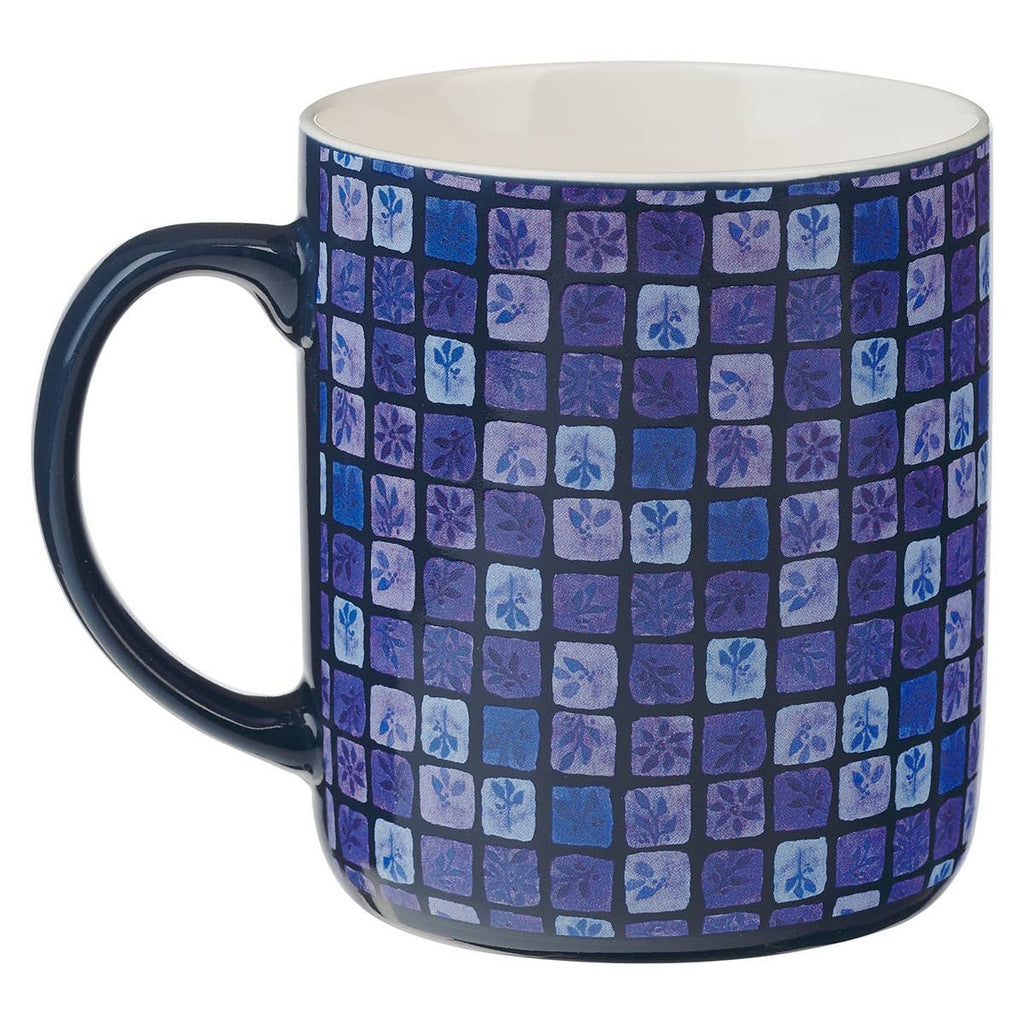Mug Set 4pc Blue Floral Geometric