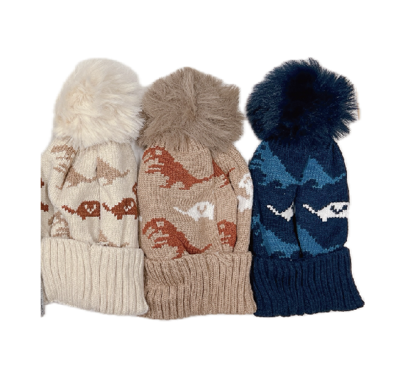 Dinosaur kid's knitted hat