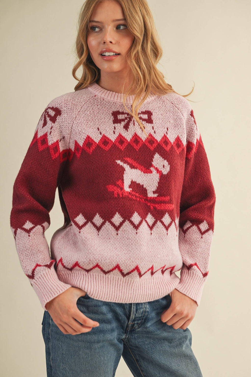 DOG MOTIF SWEATER PULLOVER