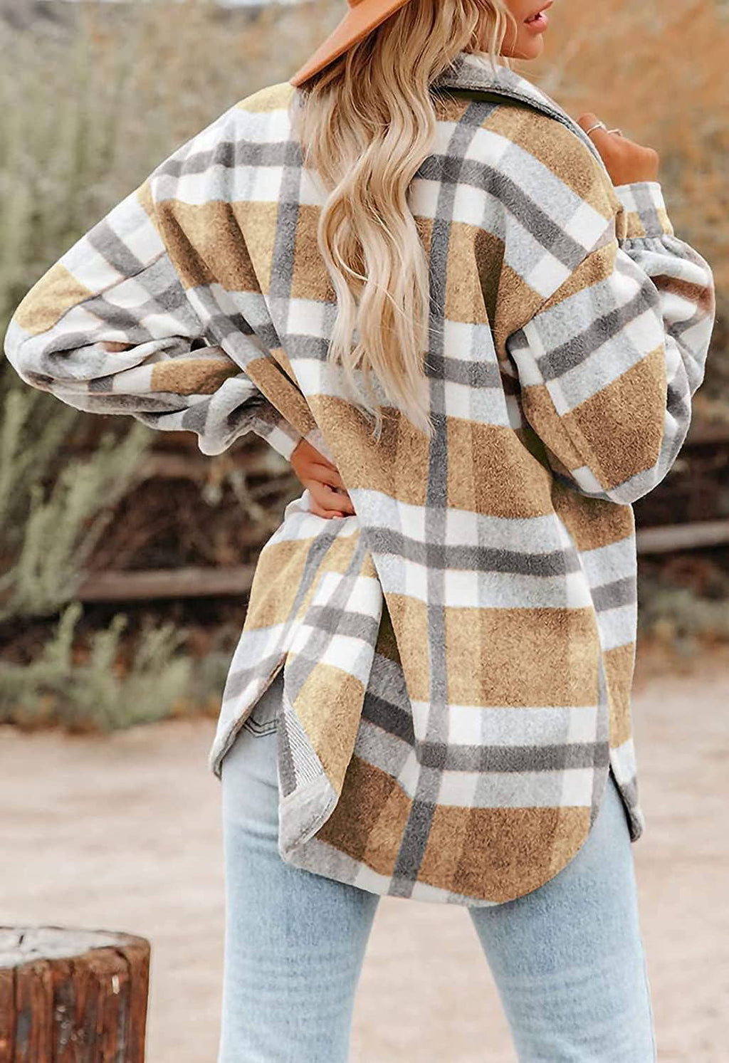 Women's Plaid Button Down Flannel Shirt Jacket – Cozy & Stylish