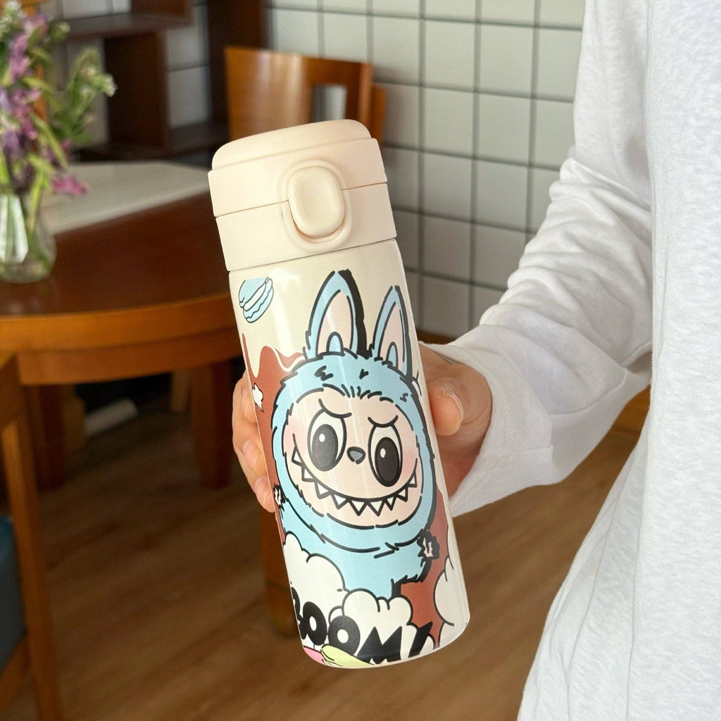 🌈 “Labubu Adventures” Stainless Steel Thermos Cup – Cute Monster Edition