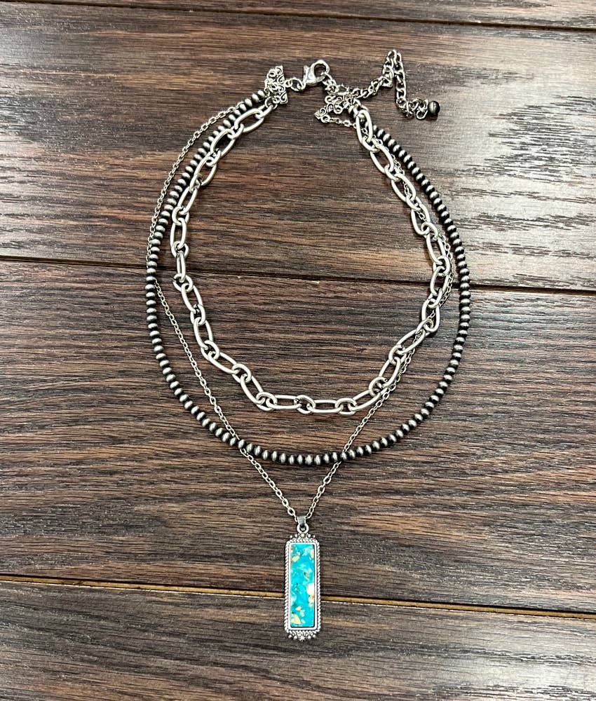 737967, Bar Gemstone Necklace