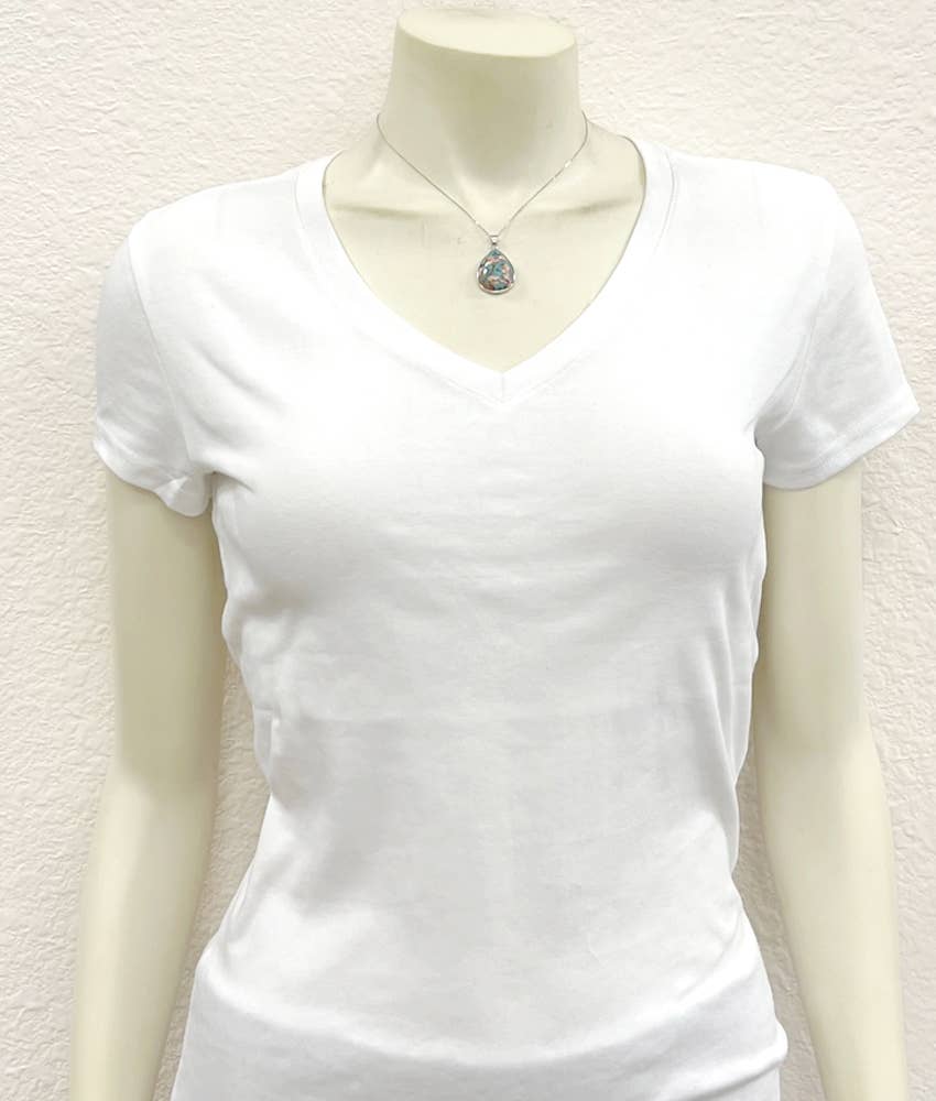 736093, Sterling Silver Chain, Drop Gemstone Necklace