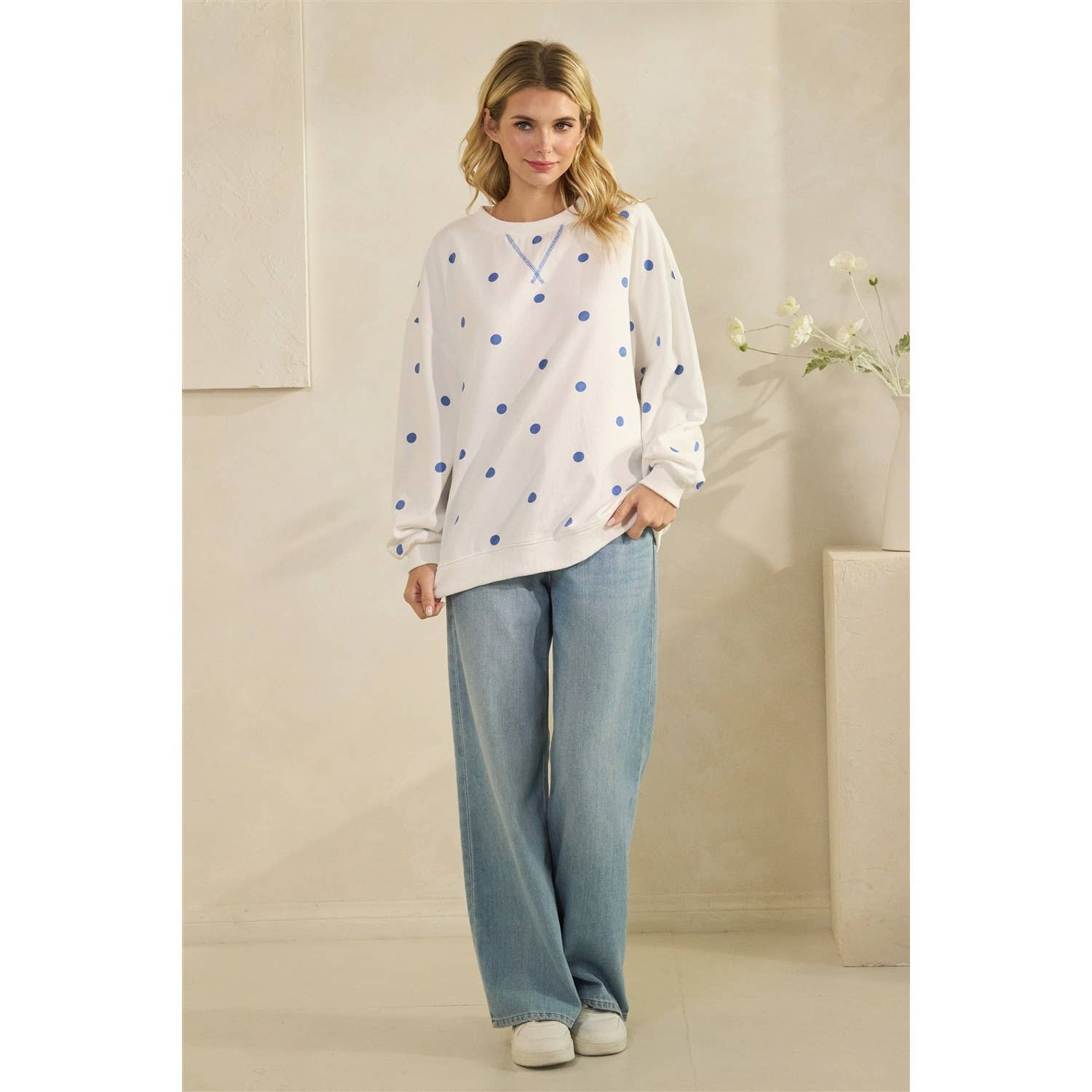 Polka Dot French Terry Top