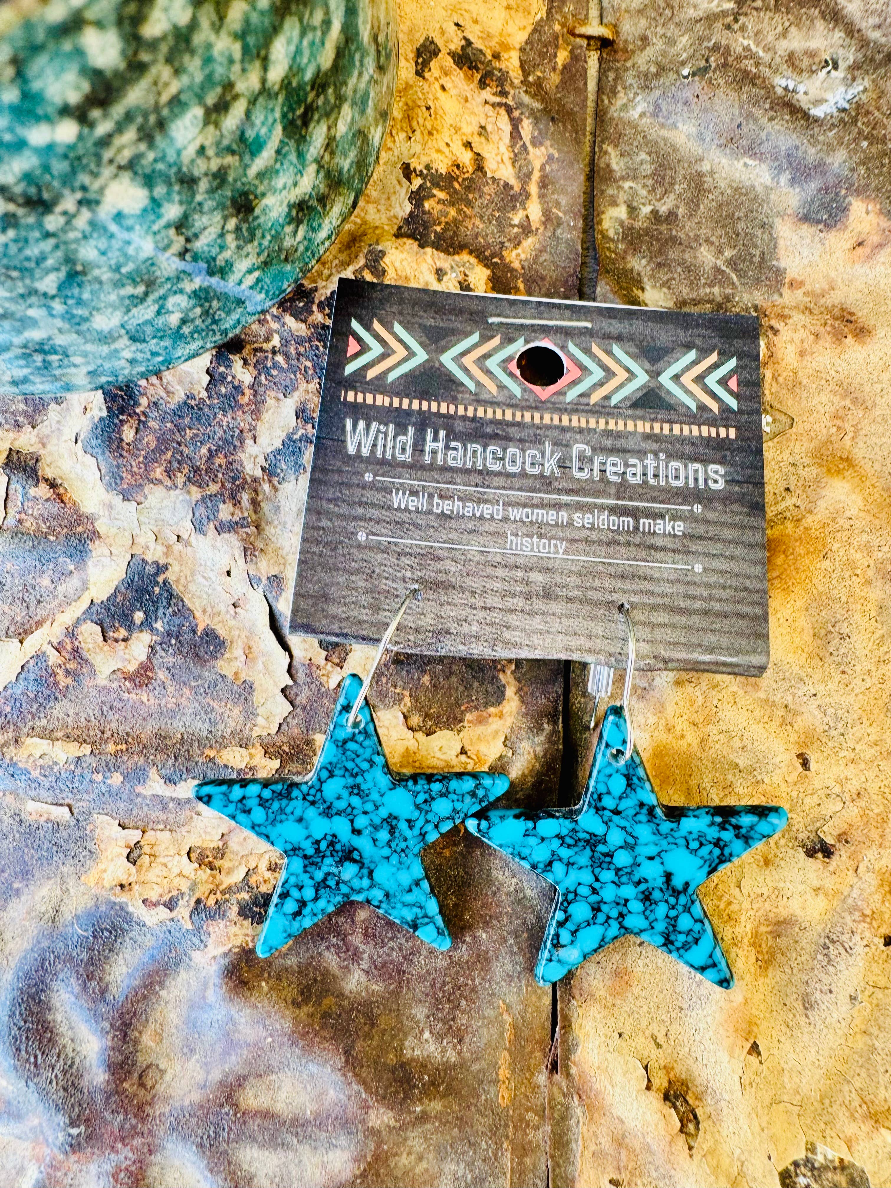 Turquoise Star Earrings/Star Earrings/Western Earrings