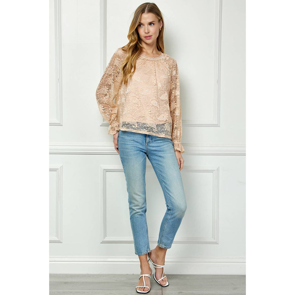 VINTAGE GRACE LACE TOP WITH CAMI LINING