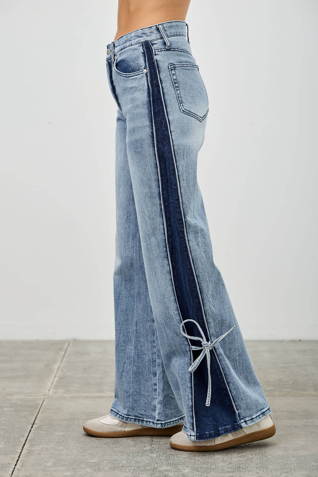 P8124ML-HIGH RISE CONTRAST WIDE LEG WITH RIBBON TIE (Copy)