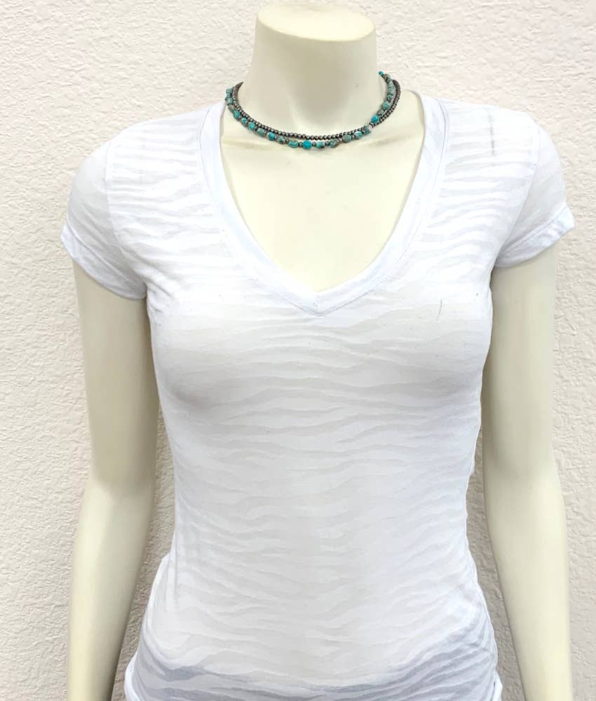 734803, Handmade 16" 2-strand Navajo Gemstone Necklace