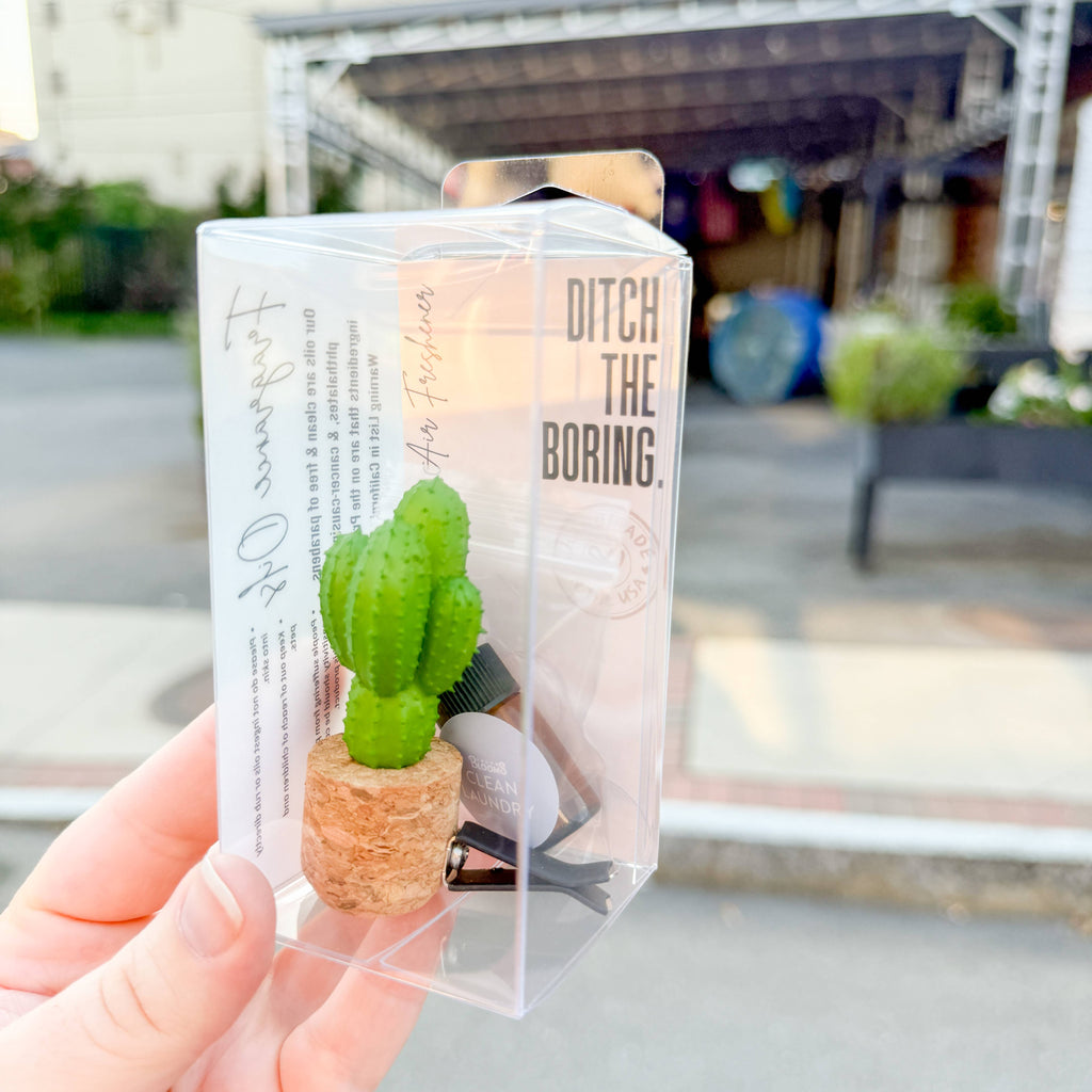 Mini Cactus Plant Vent Clip Car Air Freshener (Reusable)