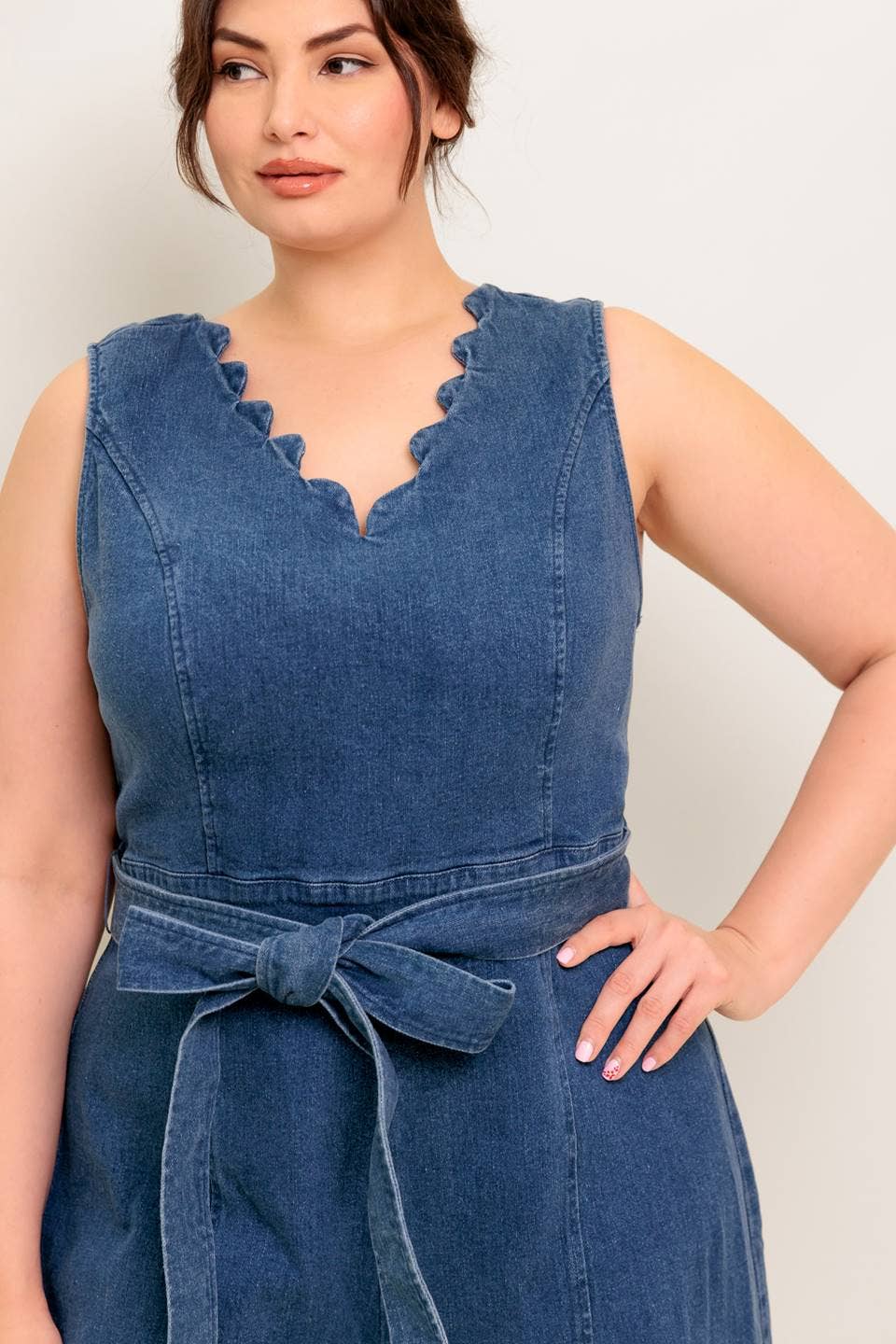 A washed denim jumpsuit - IP8897-P