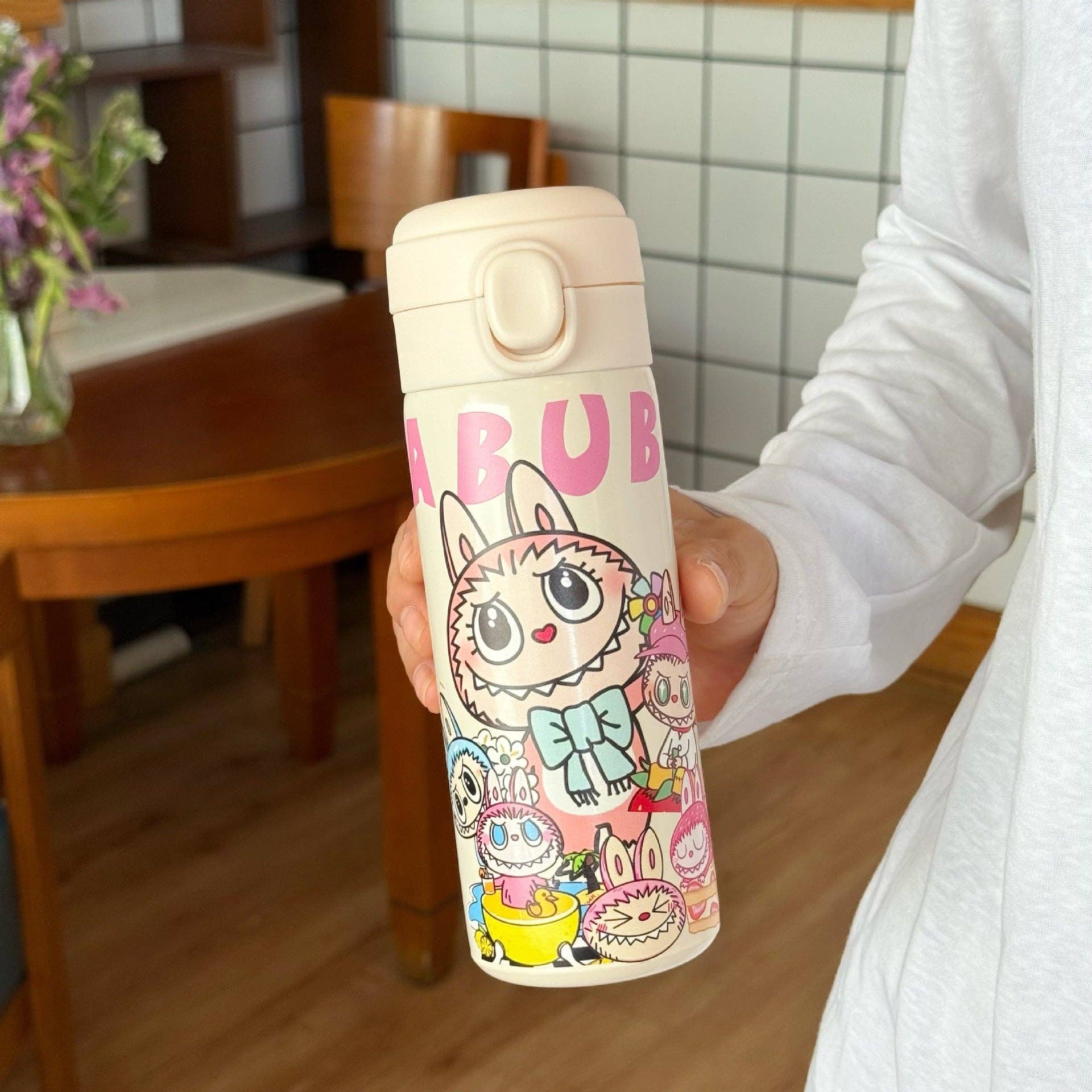 🌈 “Labubu Adventures” Stainless Steel Thermos Cup – Cute Monster Edition