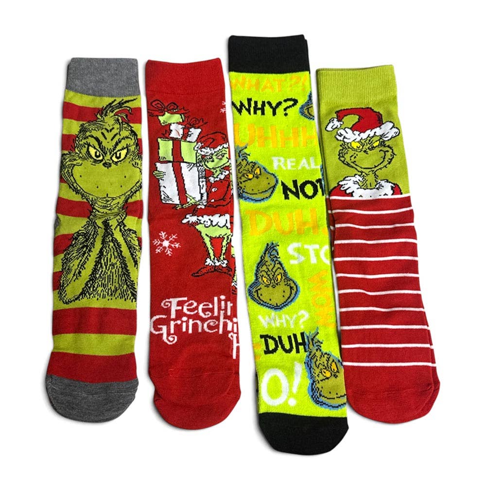Holiday Grinch Character Printed Christmas Gift Socks