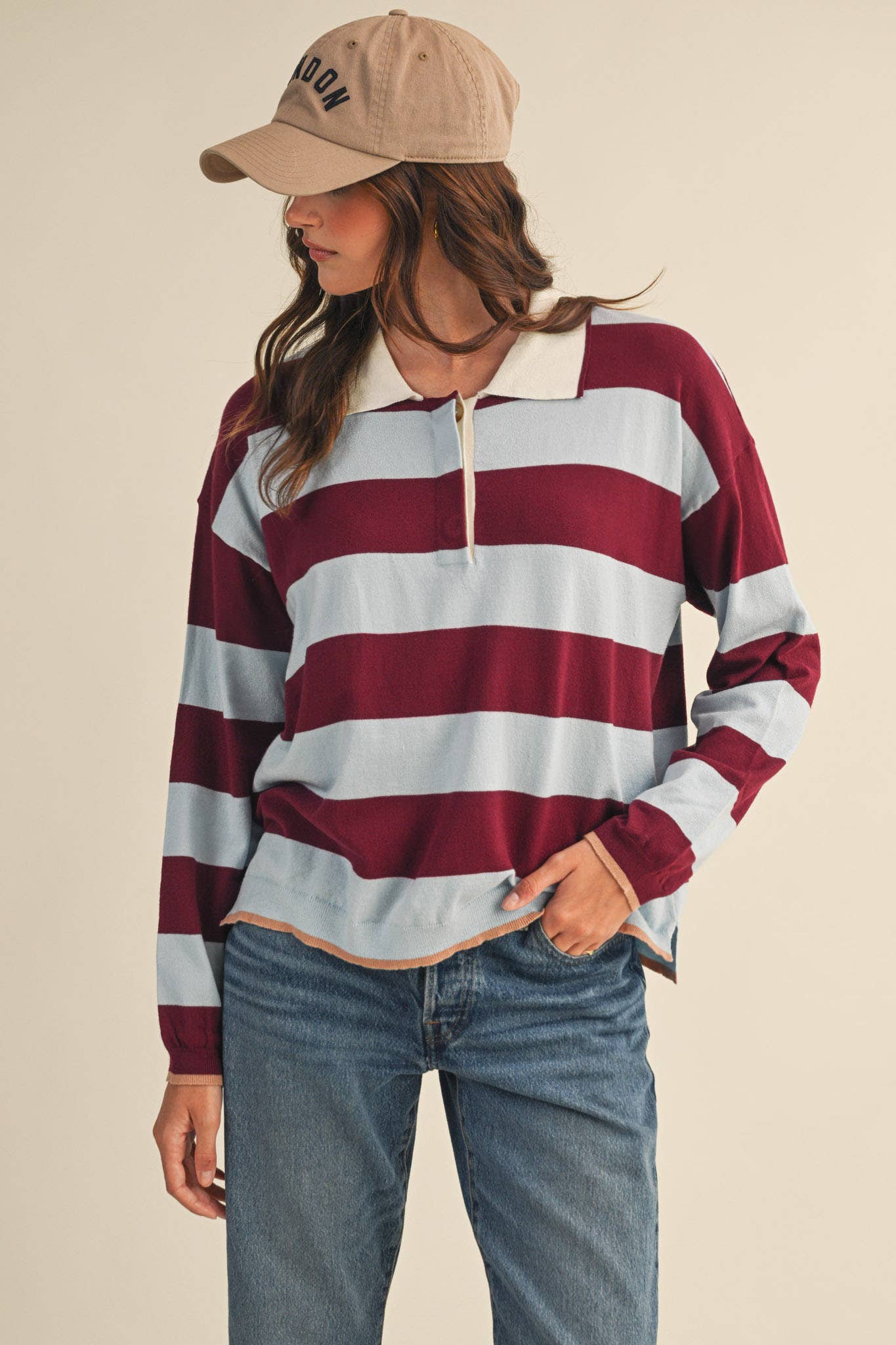 STRIPED RUGBY SWEATER