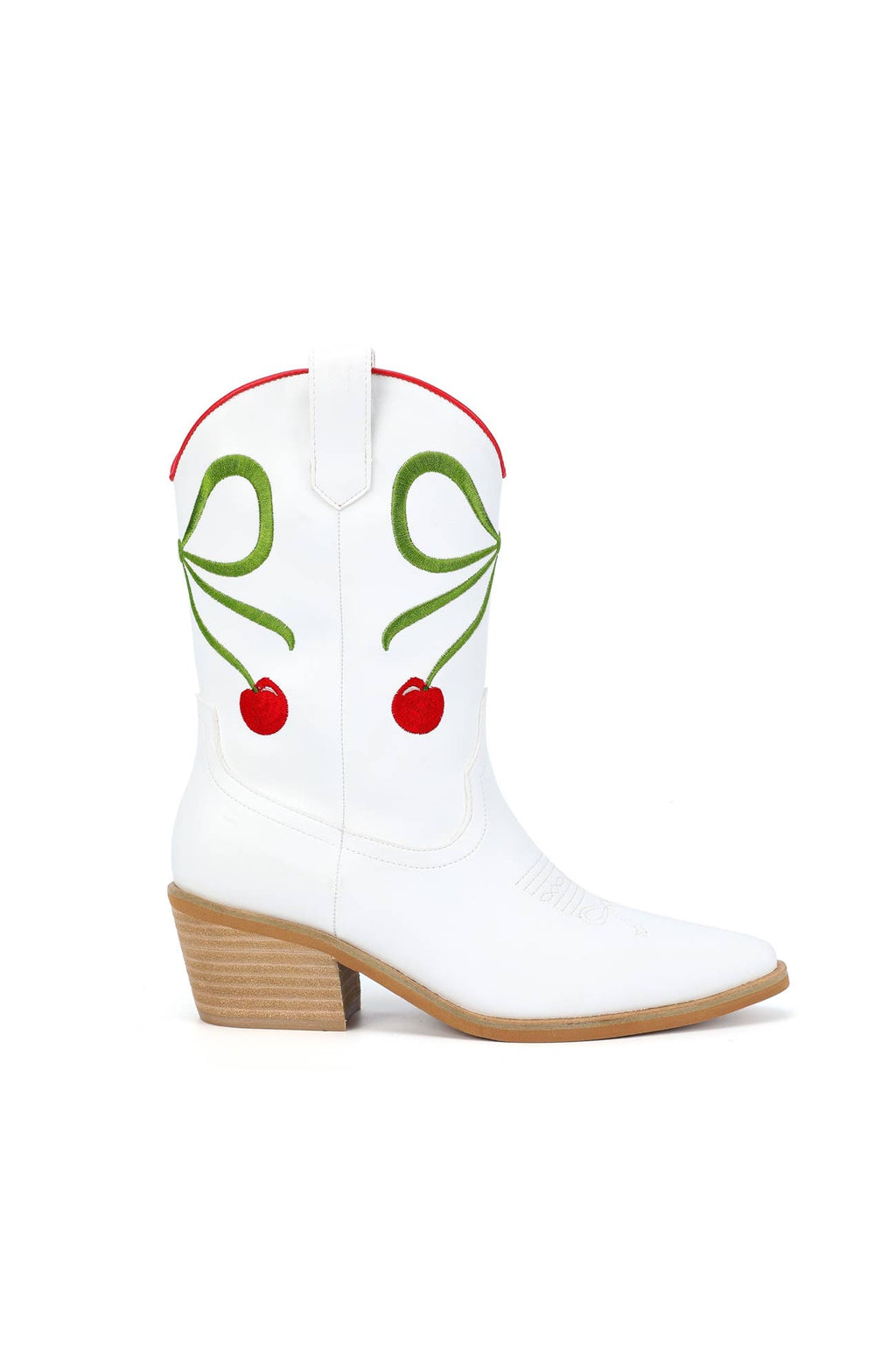 ZETA RIBBON EMBROIDERY WESTERN ANKLE BOOTS