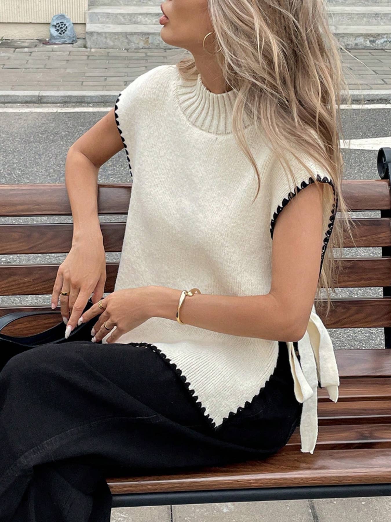 Bow Tie Sleeveless Knit Vest