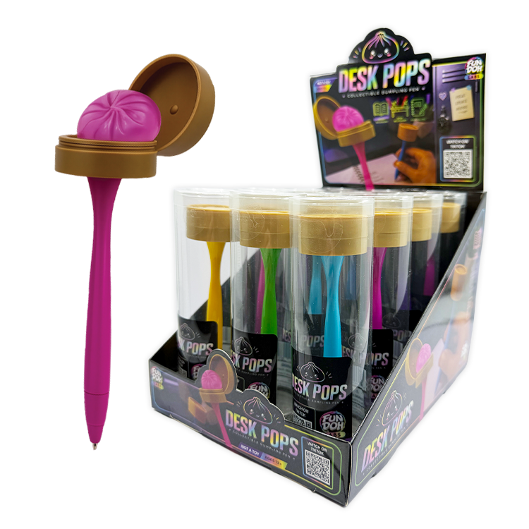 Fun Doh Squishy Dumpling Pen Desk Pop Variety - 12/Display