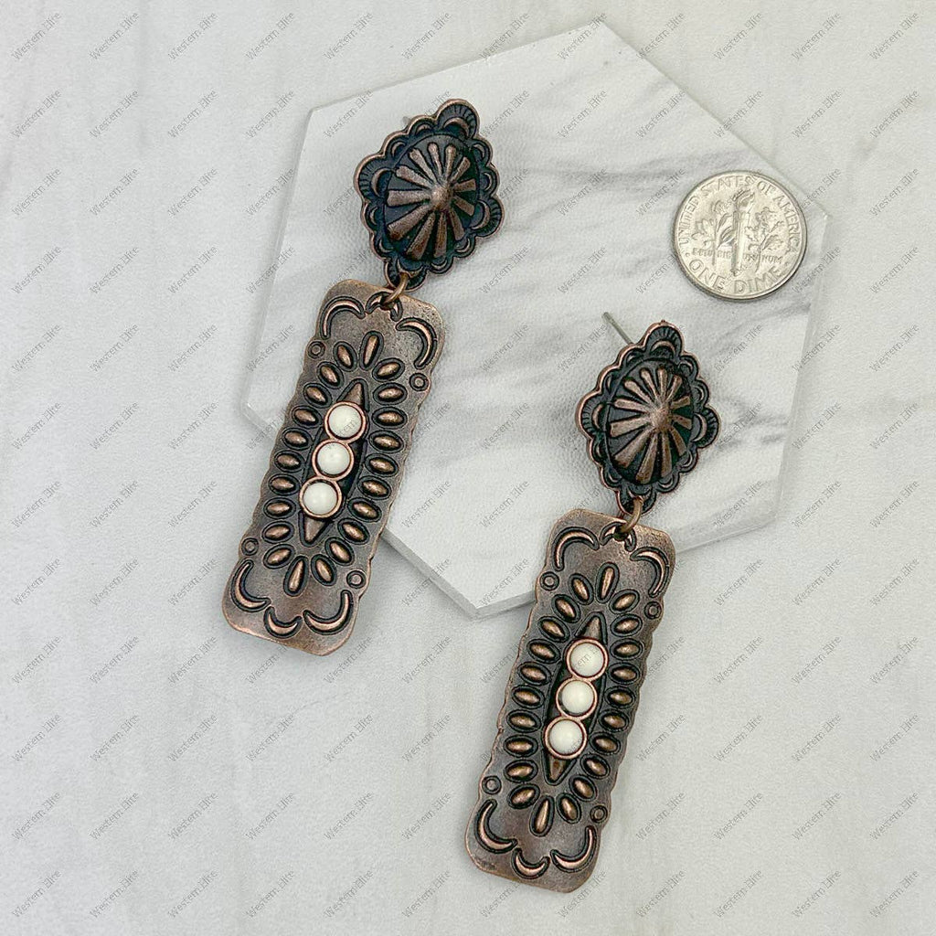 Copper metal with blue turquoise stone Earrings