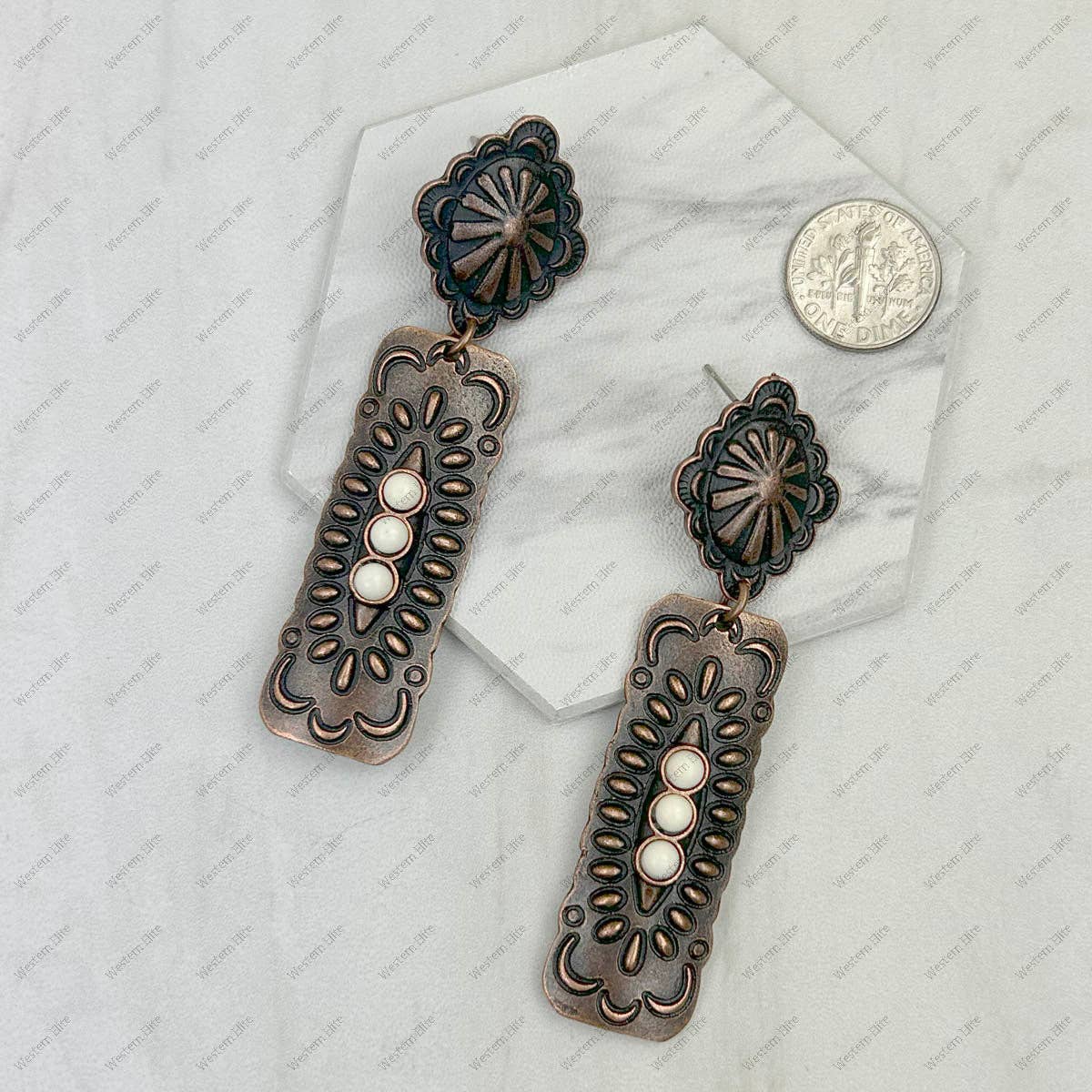 Copper metal with blue turquoise stone Earrings