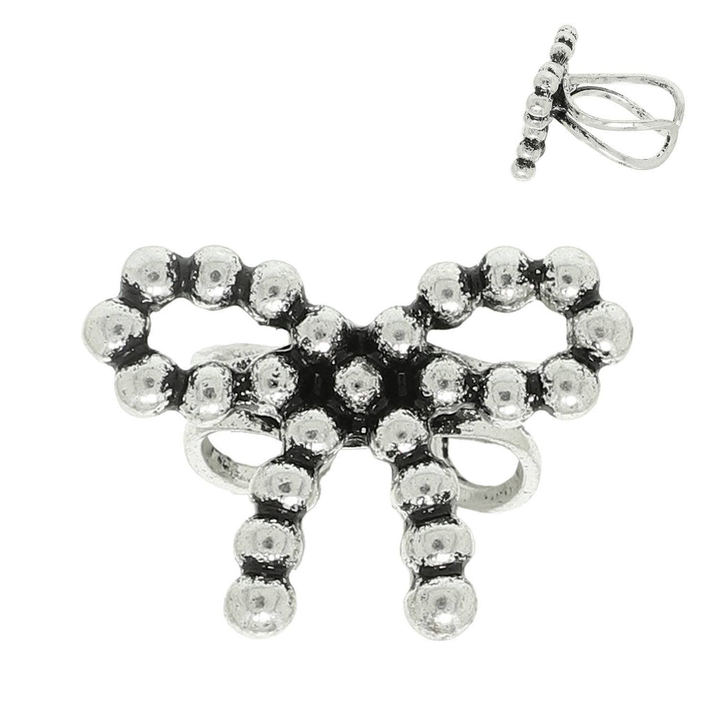 Western Rigidized Bow Ribbon Cuff Ring