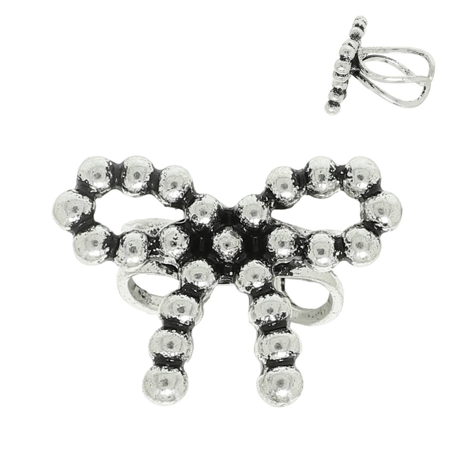Western Rigidized Bow Ribbon Cuff Ring