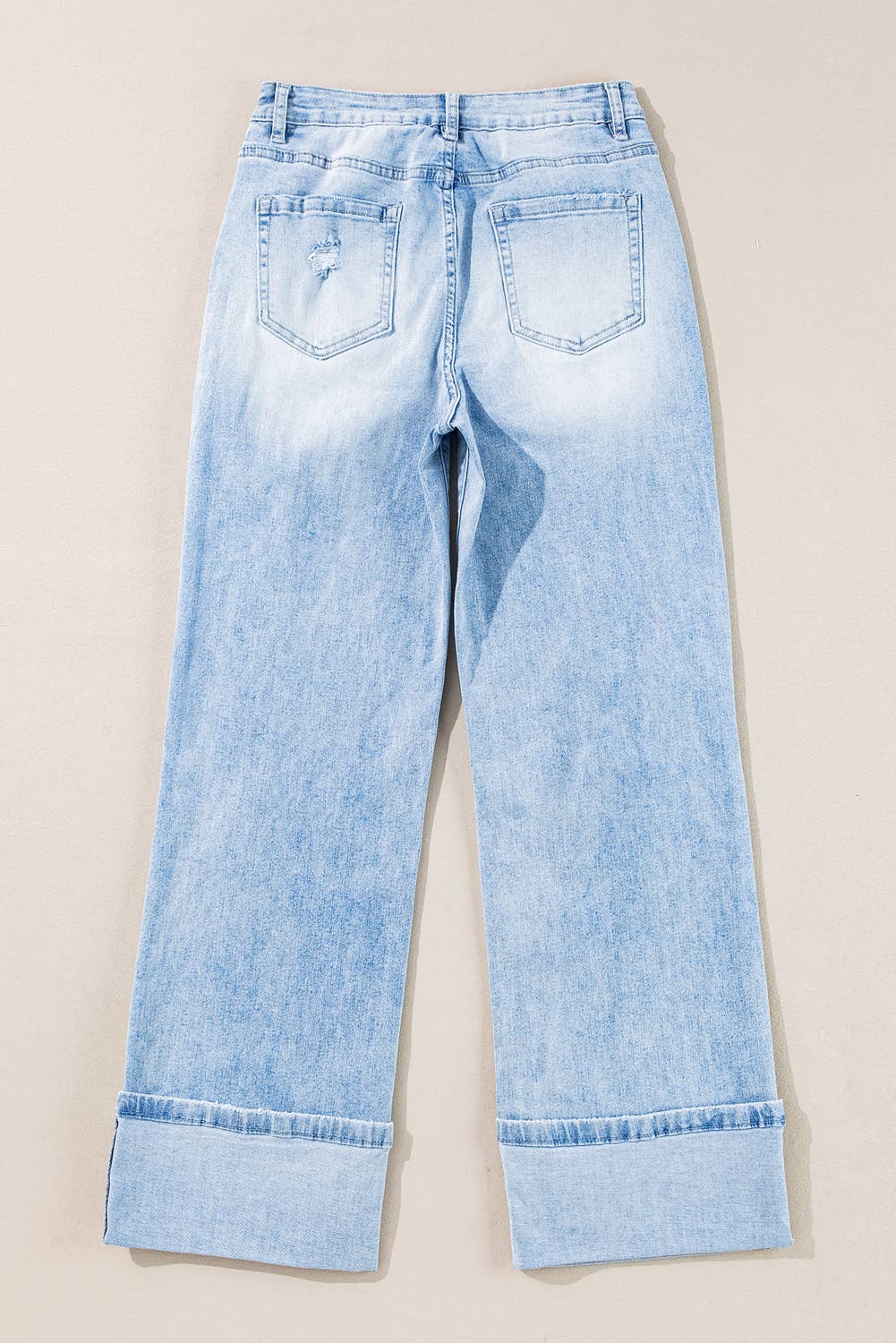 Spring Light Wash Distressed Flare Jeans